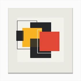 3 Simple Minimalistic Squares With Different Overlap Canvas Print