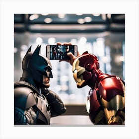 Batman And Iron Man Canvas Print