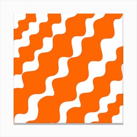 Slanting Orange Wavy Pattern Canvas Print