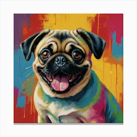 Pug Puppy Painting Canvas Print