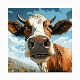 Cow In The Field 2 Canvas Print