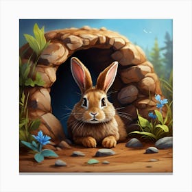 Rabbit In A Cave Canvas Print
