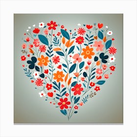 Floral heart Canvas Print