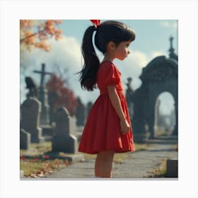 Girl In A Red Dress Canvas Print