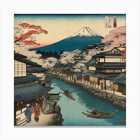 The Original Fuji In Meguro, Utagawa Hiroshige Art Print 1 Canvas Print