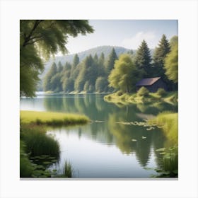 Lake In The Woods 5 Canvas Print