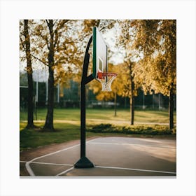 Basketball Court In The Park 1 Canvas Print