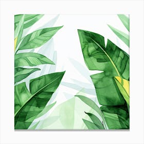 Watercolor Tropical Leaves 1 Canvas Print