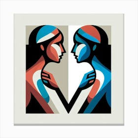 Two Women Facing Each Other Canvas Print