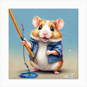 Hamster Fishing 20 Canvas Print