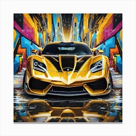 Gold Sports Car 1 Canvas Print