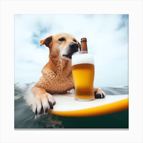 Surfing Dog Canvas Print