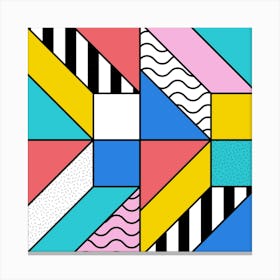 Memphis Futura Pattern 05 Canvas Print