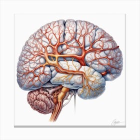 Blood Vessels In The Brain Canvas Print