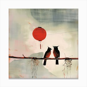 Birds At Sundown (II) Canvas Print