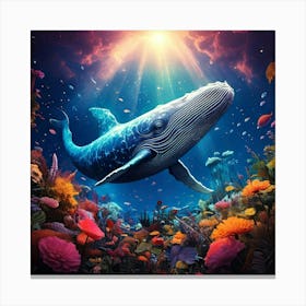 Firefly Colossal Sky Whale Amidst A Celestial Garden 75656 Canvas Print