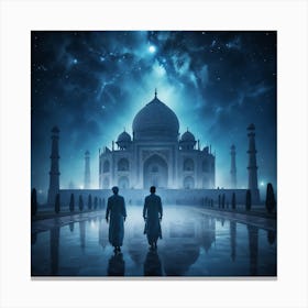 Taj Mahal At Night Canvas Print