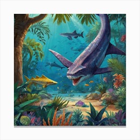 Default Aquarium With Coral Fishsome Shark Fishes View From Th 0 (4) Canvas Print
