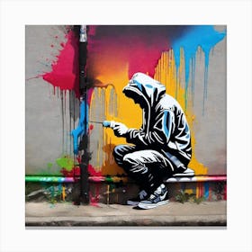 Graffiti By Banksy Canvas Print