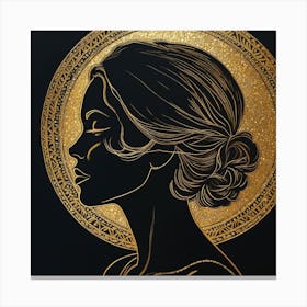 Gold And Black Painting 2 Canvas Print