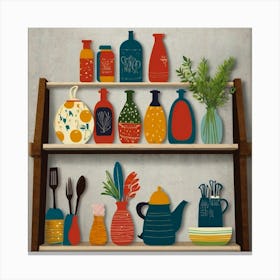 Kitchen Shelf Canvas Print