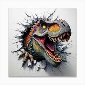 Dinosaur Wall Sticker 1 Canvas Print