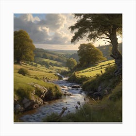 Stream In The Countryside 7 Canvas Print