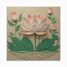 Lotus Paper Art Canvas Print