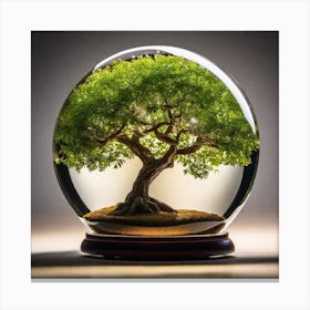 Bonsai Tree In A Glass Ball 4 Canvas Print
