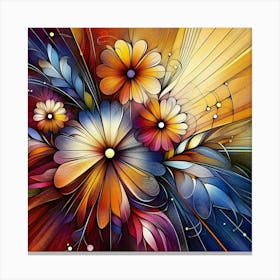 Abstract Flower Painting 3 Canvas Print