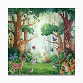 Forest Animals Canvas Print