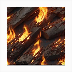 Fire Logs 3 Canvas Print