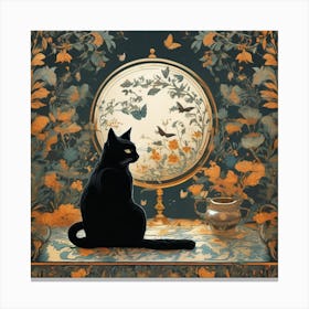 Cat In A Mirror Canvas Print