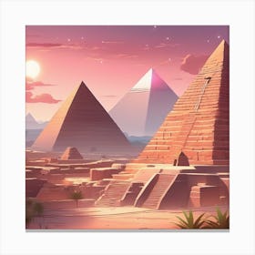 Egyptian Pyramids Pastel Landscape Canvas Print