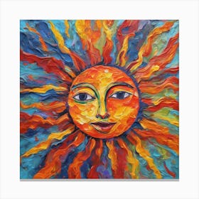Sun , Abstract Painting Canvas Print