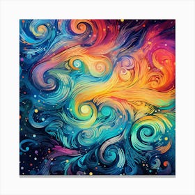 Abstract Of Colorful Swirls Canvas Print