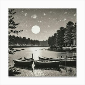 Moonlight On The Lake 2 Canvas Print