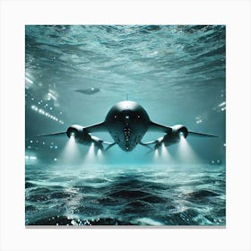 Cascade Sovereignty Scifi Aqua Drones Undetected Canvas Print