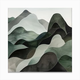 Japanese Watercolour Of Mount Ibuki 2 Canvas Print