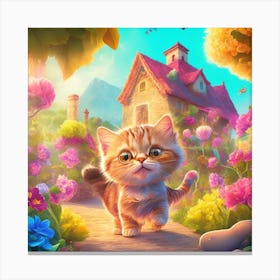 Cat In The Garden Canvas Print