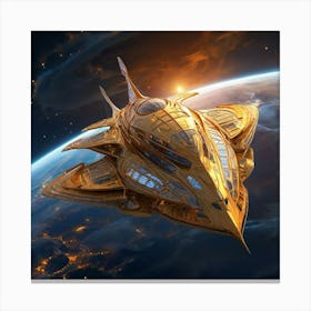 Spaceship In Space 3 Canvas Print