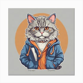 Cat In A Jacket 1 Canvas Print