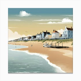 Default Southwold Beach Suffolk Mediterranean Style Illustrati 3 Canvas Print