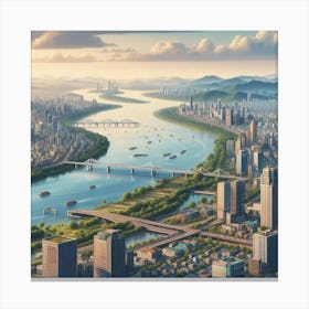 Korean City Canvas Print