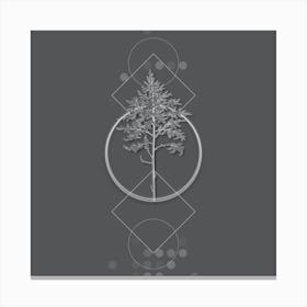 Vintage Giant Cabuya Botanical with Line Motif and Dot Pattern in Ghost Gray n.0161 Canvas Print