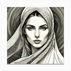 Woman With A Veil Canvas Print