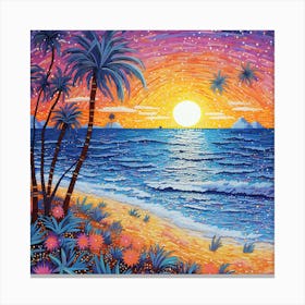 Sunset At The Beach 12 Canvas Print