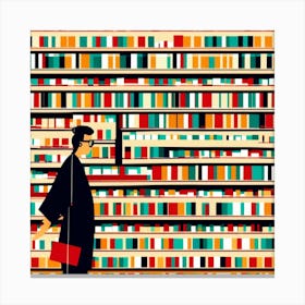 Man In A Library Canvas Print