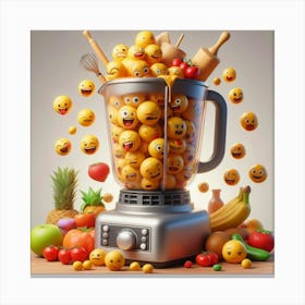 Blender Full Of Emojis Canvas Print