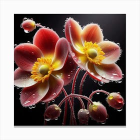 Two Flowers With Water Droplets Canvas Print